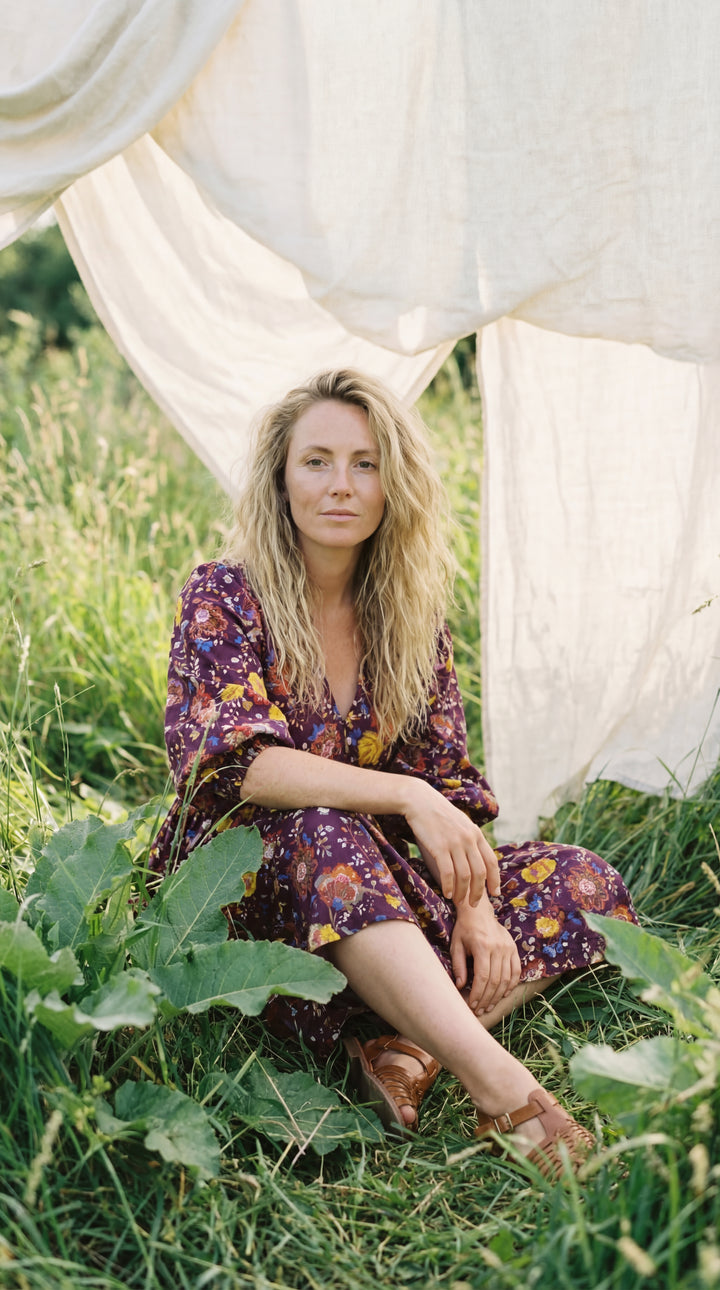 The Heritage Artisan Maxi Dress- Organic Cotton White
