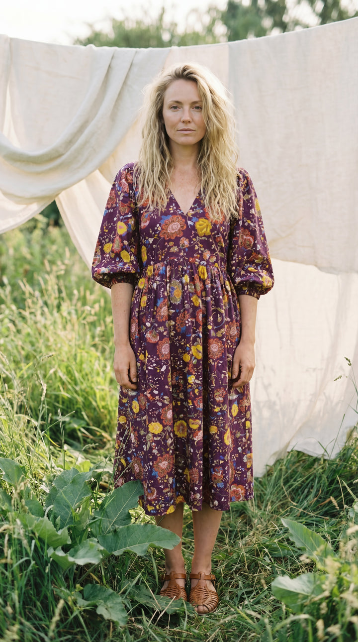 The Heritage Artisan Maxi Dress- Organic Cotton White