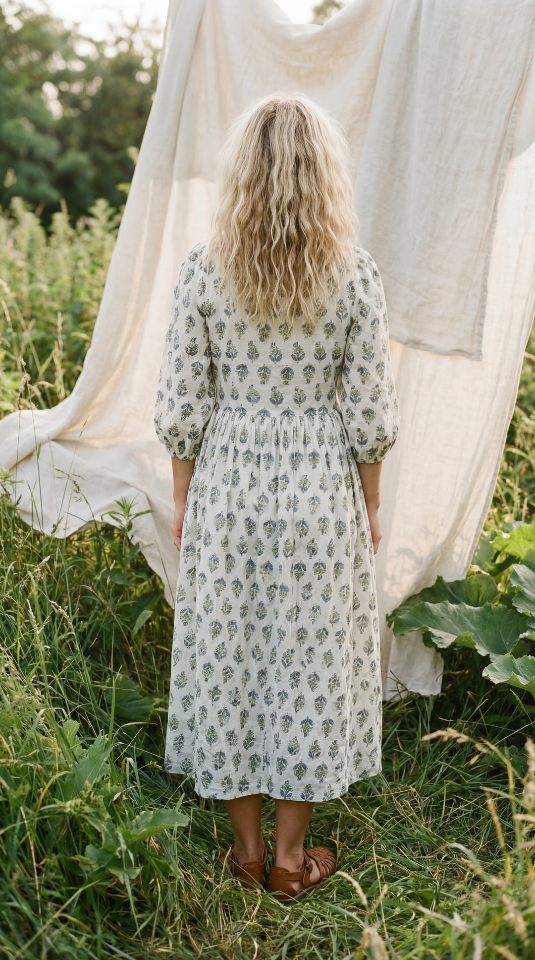 The Heritage Artisan Maxi Dress- Organic Cotton White