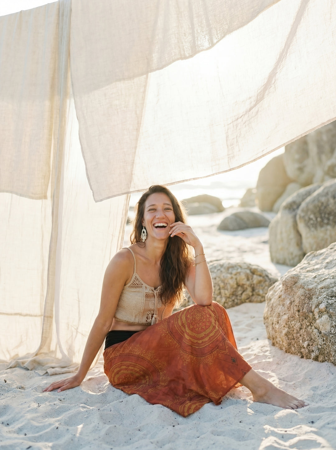 Bohemian Print Maxi Skirt: Cotton African Tribal A-Line Festival Skirt