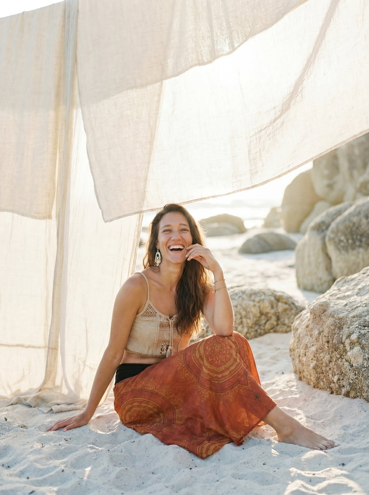 Bohemian Print Maxi Skirt: Cotton African Tribal A-Line Festival Skirt