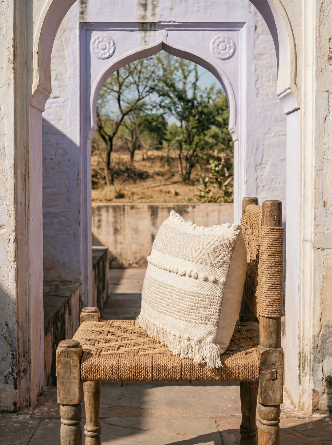 The Craft Pillow: 18" Hand-Loomed Macramé Throw Pillow – Supporting Women Empowerment (Copy)