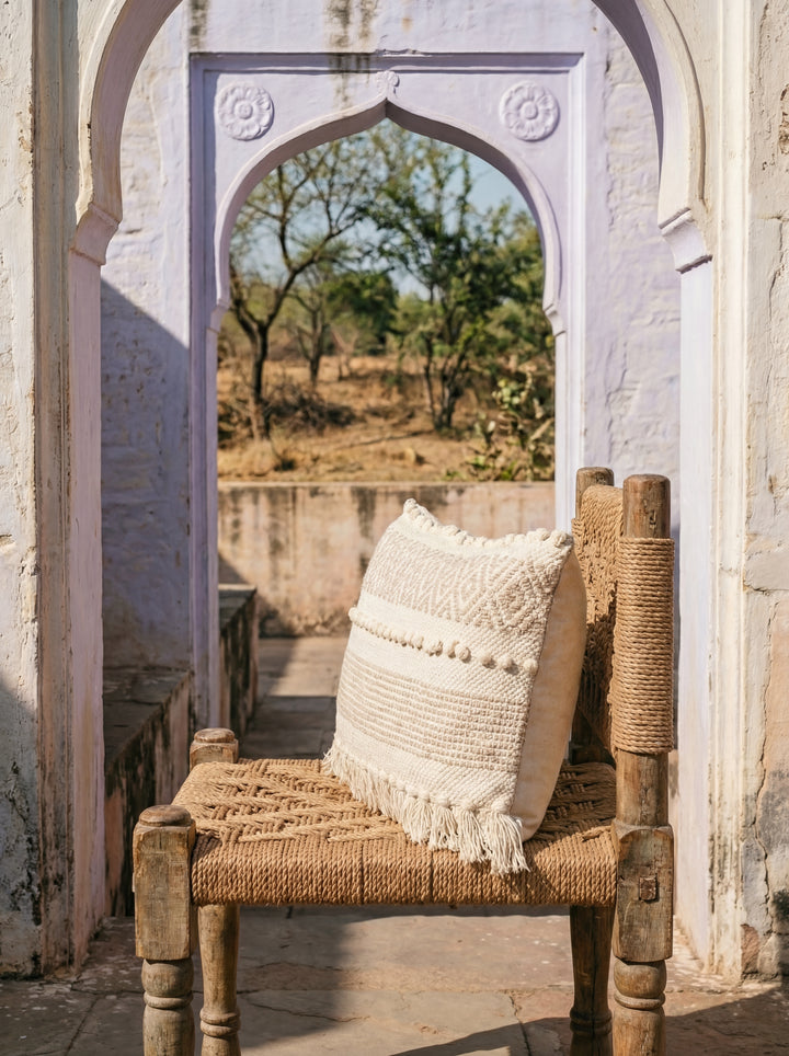 The Craft Pillow: 18" Hand-Loomed Macramé Throw Pillow – Supporting Women Empowerment (Copy)