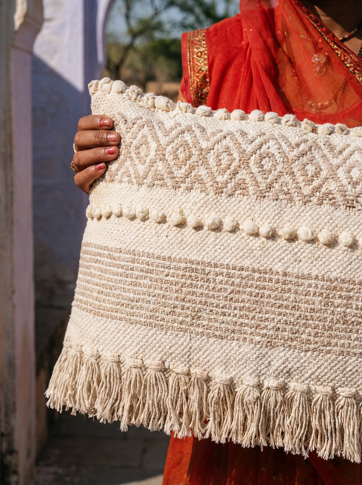 The Craft Pillow: 18" Hand-Loomed Macramé Throw Pillow – Supporting Women Empowerment (Copy)