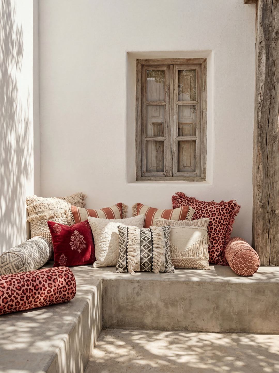 The Nomad Texture: 18" Square Boho-Chic Cushion – Hand-Loomed by Women Artisans