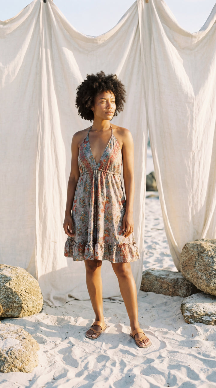 The "Rhea" Silk Mini – Available in Crimson Red, Slate Grey & Azure Blue