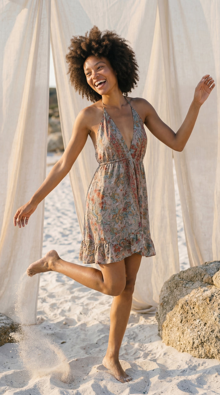 The "Rhea" Silk Mini – Available in Crimson Red, Slate Grey & Azure Blue