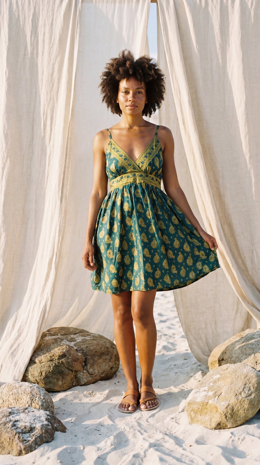 The "Sloane" Shirred Mini – Available in Sunset Orange & Botanical Green