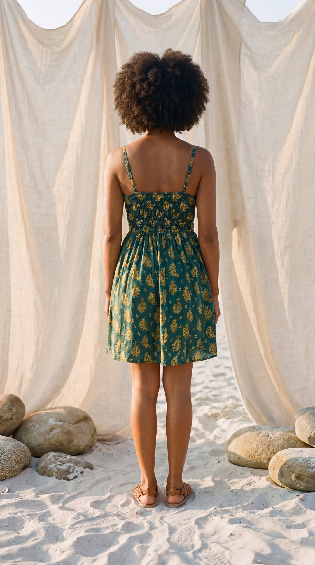 The "Sloane" Shirred Mini – Available in Sunset Orange & Botanical Green