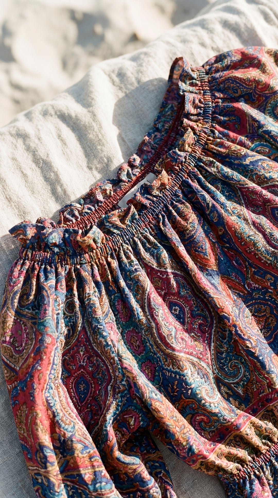 The "Indie" Silk Smocked Crop Top – Available in Sunset Orange, Azure Blue & Royal Purple