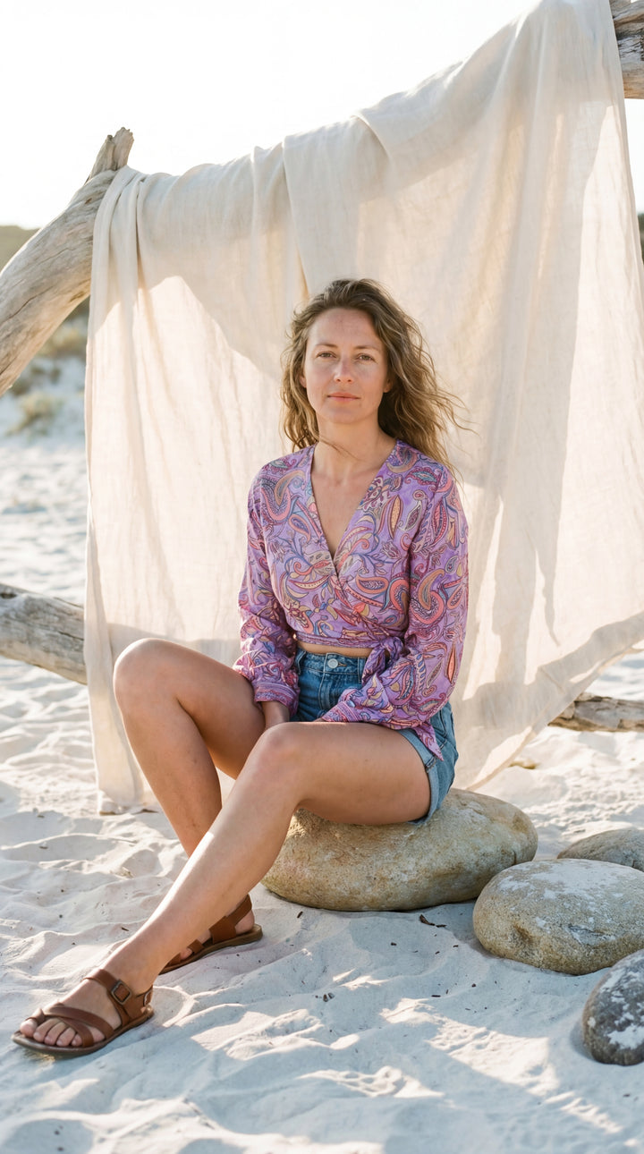 The "Seraphina" Silk Wrap – Available in Lagoon Blue & Orchid Pink