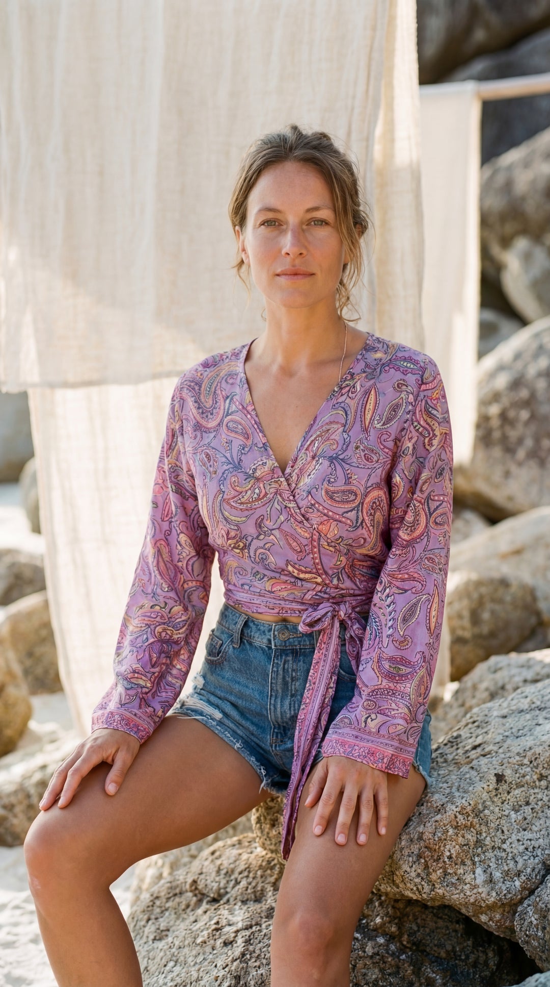 The "Seraphina" Silk Wrap – Available in Lagoon Blue & Orchid Pink