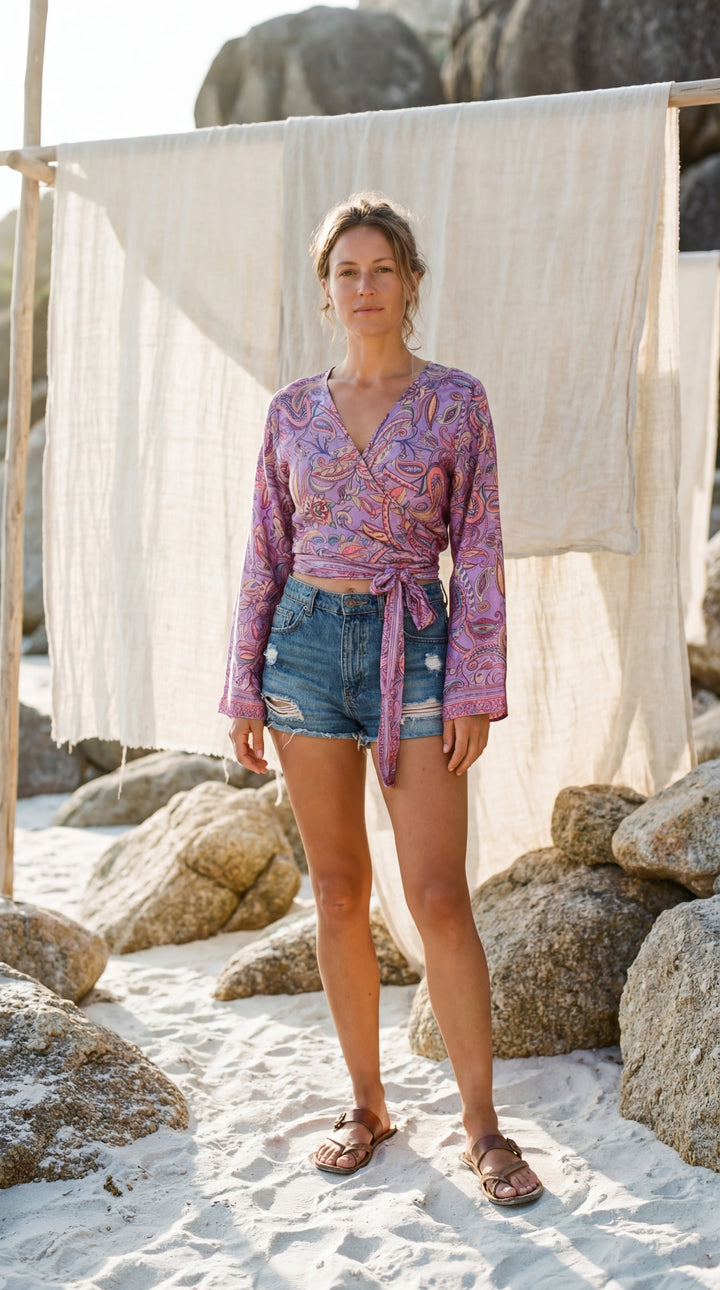 The "Seraphina" Silk Wrap – Available in Lagoon Blue & Orchid Pink