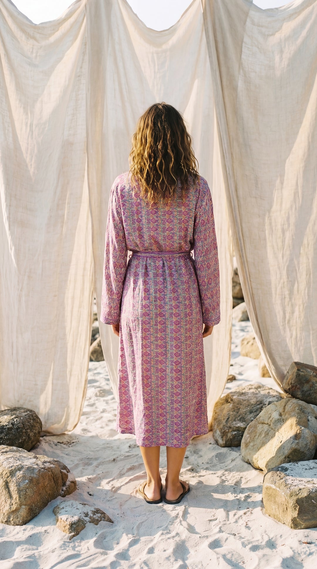 The "Luxe Oasis" Silk Kimono – Available in Midnight Black, Royal Purple & Peony Pink