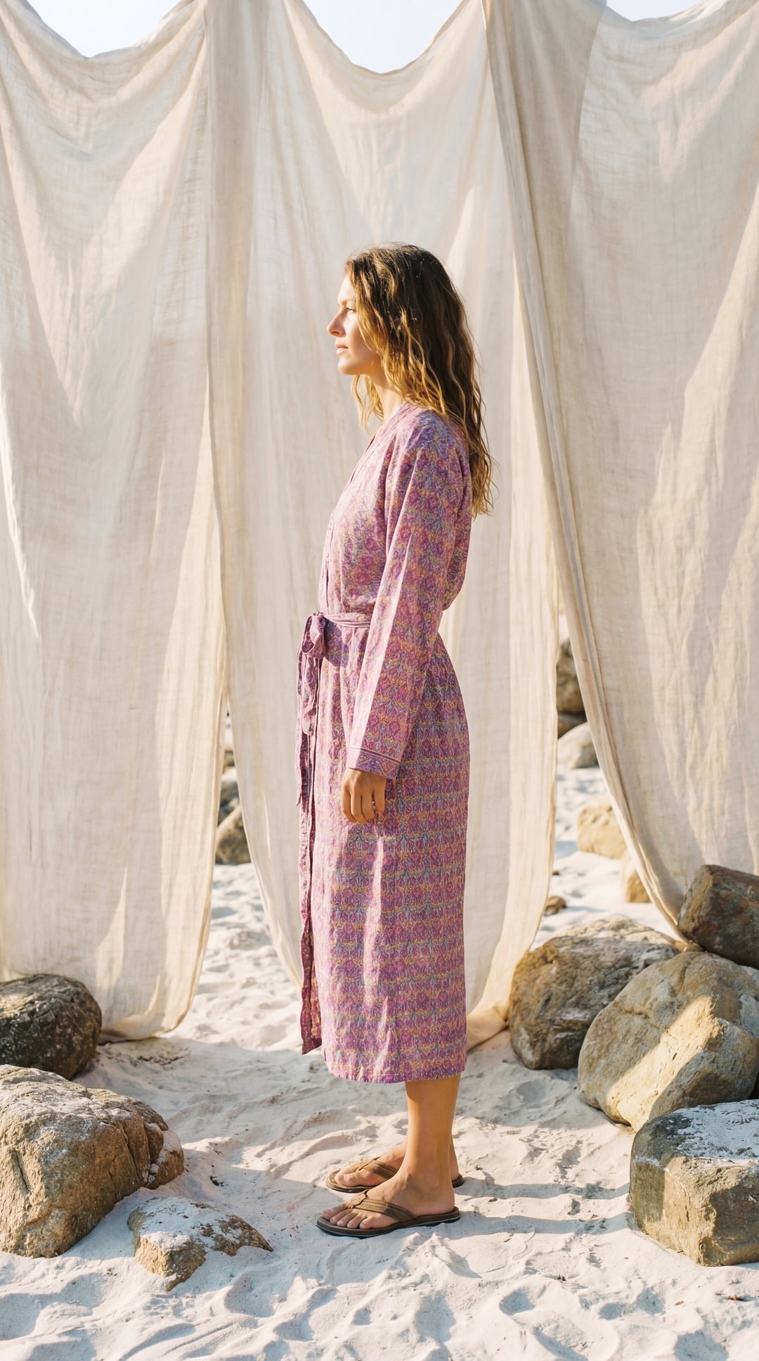 The "Luxe Oasis" Silk Kimono – Available in Midnight Black, Royal Purple & Peony Pink