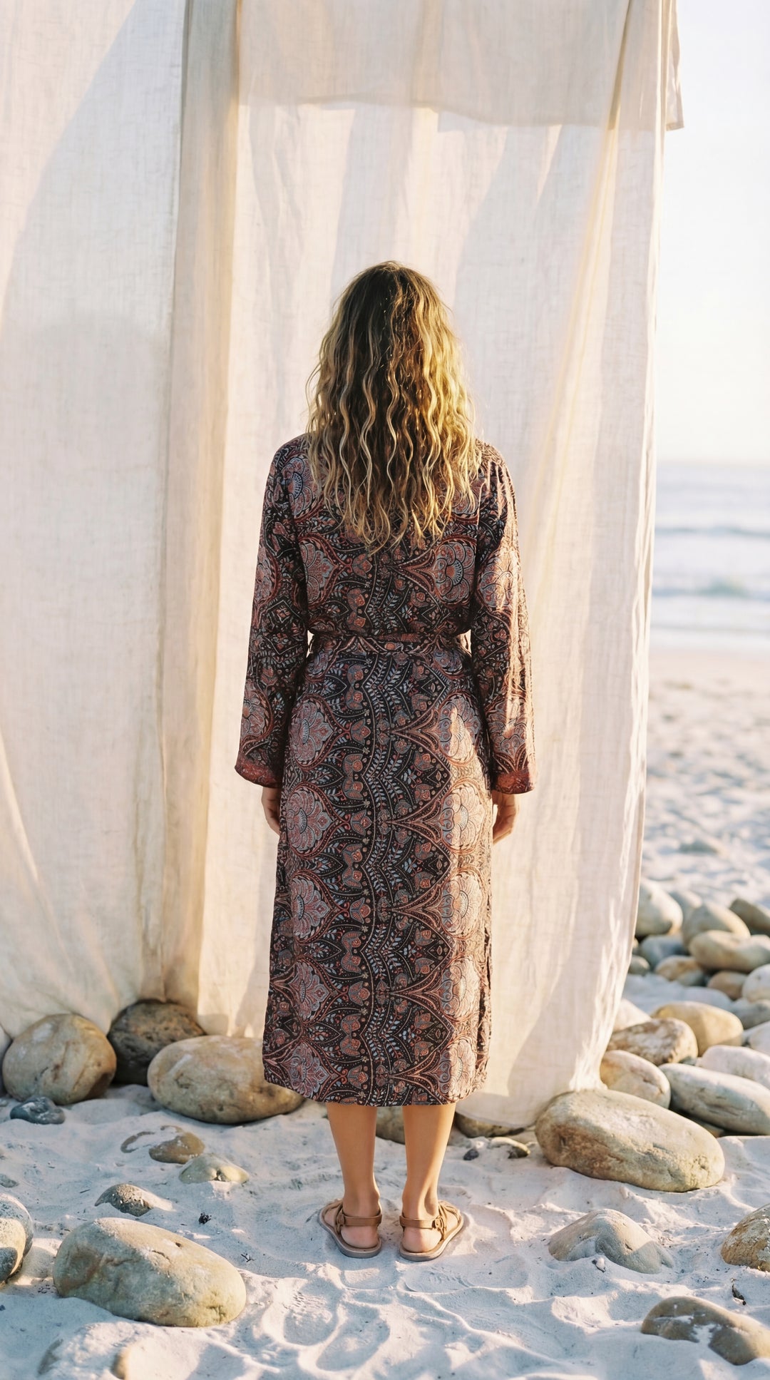 The "Luxe Oasis" Silk Kimono – Available in Midnight Black, Royal Purple & Peony Pink