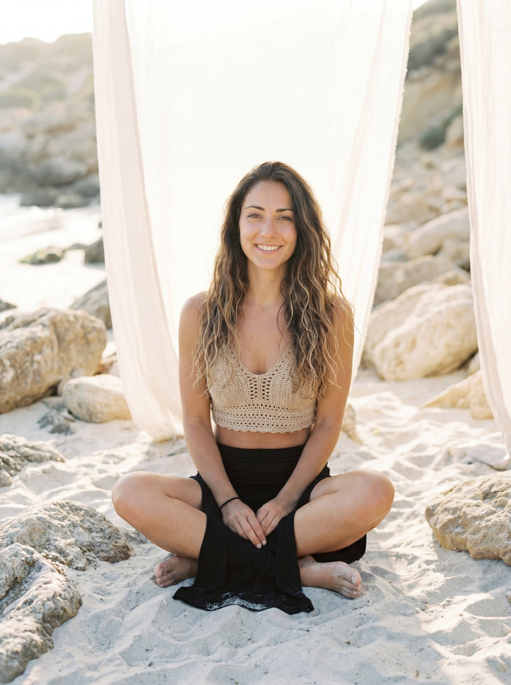 Double Slit Maxi Skirt – Bohemian Cotton Beach Wear, Black or White