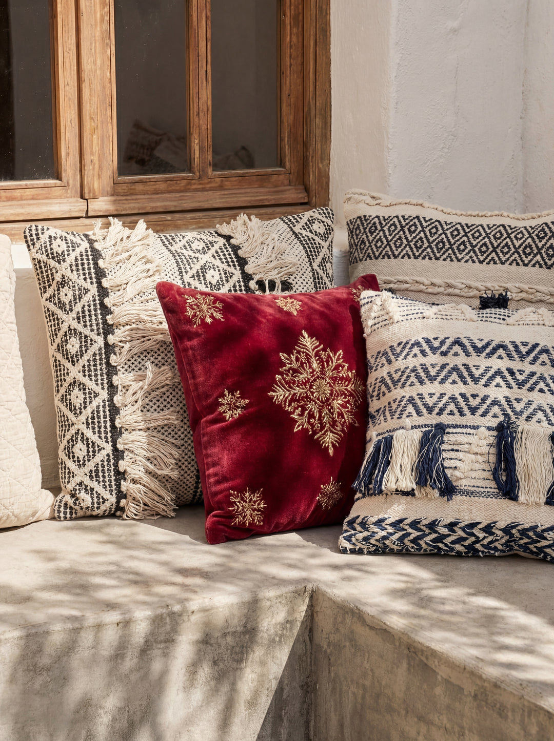 The Sacred Arch: 18x18" Heavyweight Textured Cotton Cushion – Artisans of Humanity Original