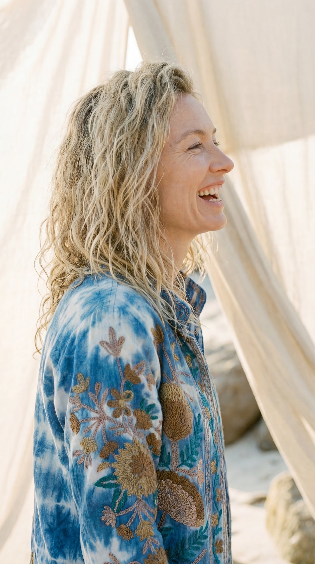 The "Suzani" Tie-Dye Masterpiece Jacket – Heritage Blue & White